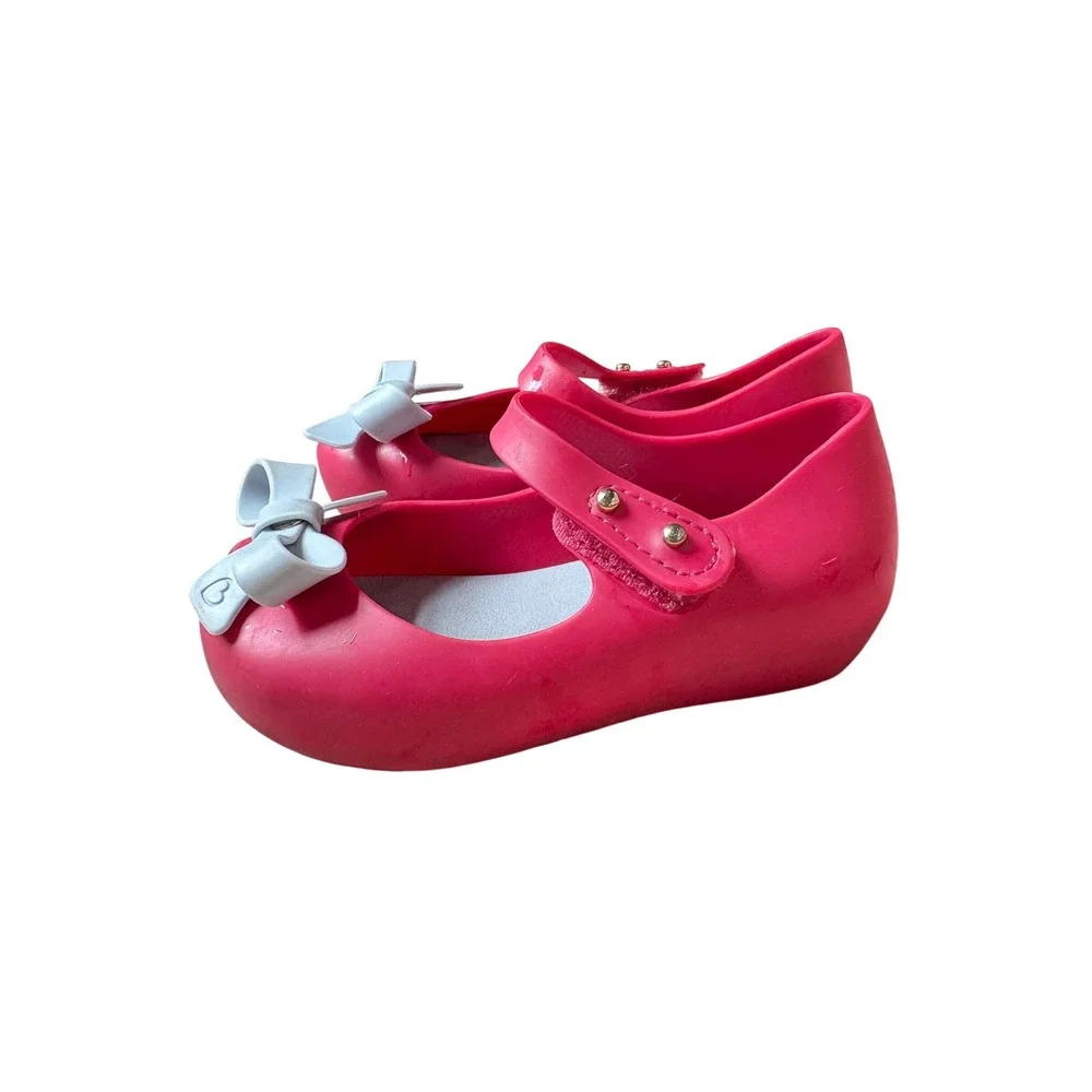 Mini Melissa Pink Jelly Mary Jane Bow Shoes‎ Toddler Size 7 USA 22/23 EUR